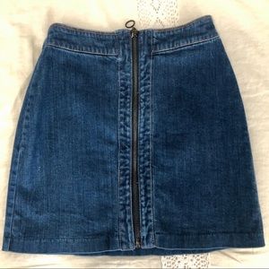 H&M Long Zip Denim Skirt